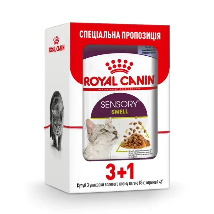 Вологий корм для котів Royal Canin Sensory Smell pouch 85 г, 3+1 шт - домашня птиця