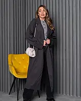 Жіночі пальта ISSA PLUS 14247 S темно-сірий