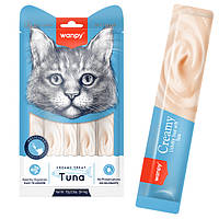 Рідкі ласощі для котів Wanpy Creamy Lickable Treats Tuna Ванпі тунець 14гх5 шт (RAC-54)