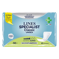 Урологічні прокладки Унісекс Lines Specialist Classic Sagomato Sottile Super 30шт