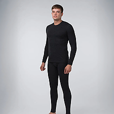 Термобілизна зимова чоловіча на флісі BioActive до -25°С чорна, Розмір M / Термобілизна для військових ЗСУ, кофта + штани, фото 3