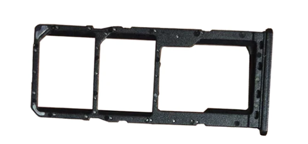 Тримач (лоток) Sim-карти та карти пам'яті для Samsung A217F Galaxy A21s Dual Sim, чорний, на дві Sim-карти