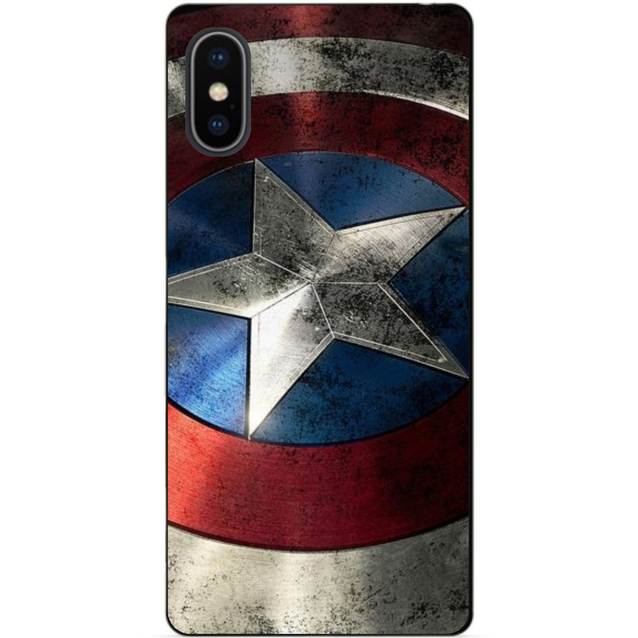 Силіконовий чохол бампер для Iphone X 10 з малюнком Капітан Америка супергерой Marvel