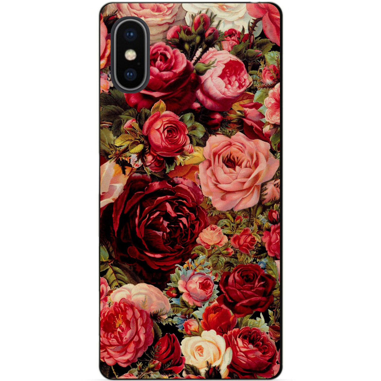 Силіконовий чохол бампер для Iphone XS з малюнком Червоні троянди квіти