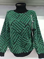 Женский красивый свитер с травкой с высоким горлом 48/52