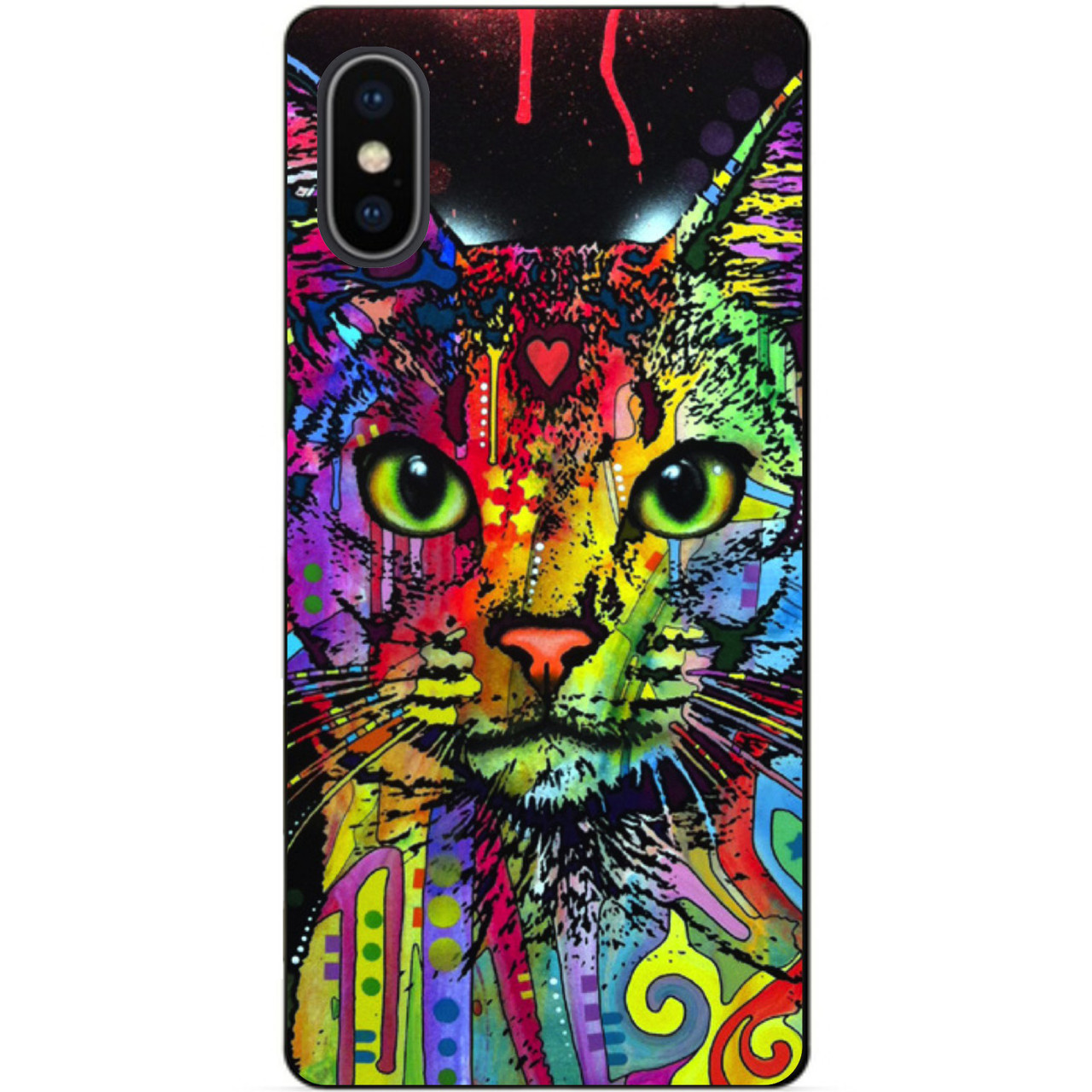 Силіконовий чохол бампер для Iphone X 10 з малюнком Неоновий Кіт