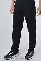 48,50,52,54,56. Чорні утеплені чоловічі спортивні штани з трикотажу трьохнитки, фото 3