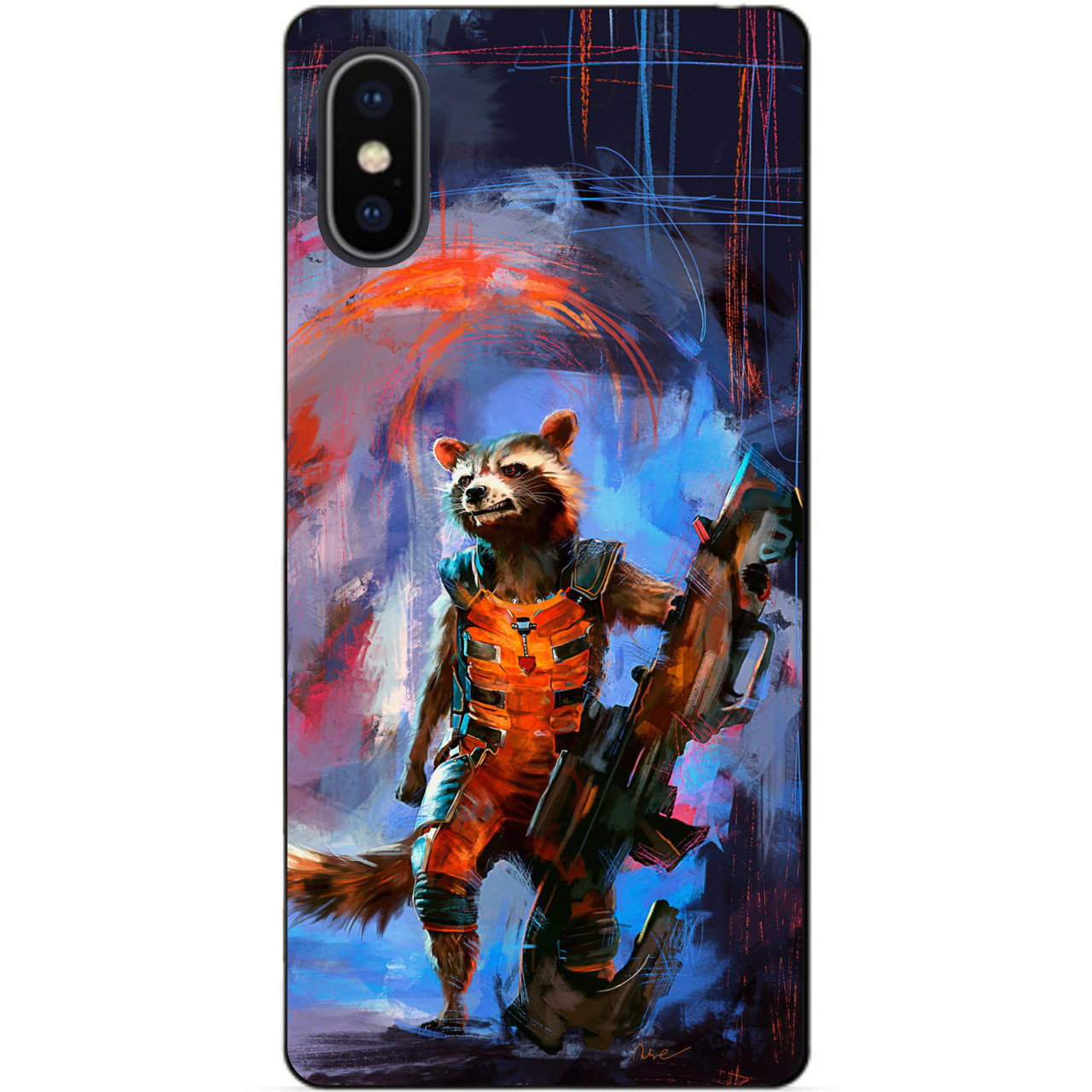 Силіконовий чохол бампер для Iphone X 10 з малюнком Єнот Ракета Старжі Галактики