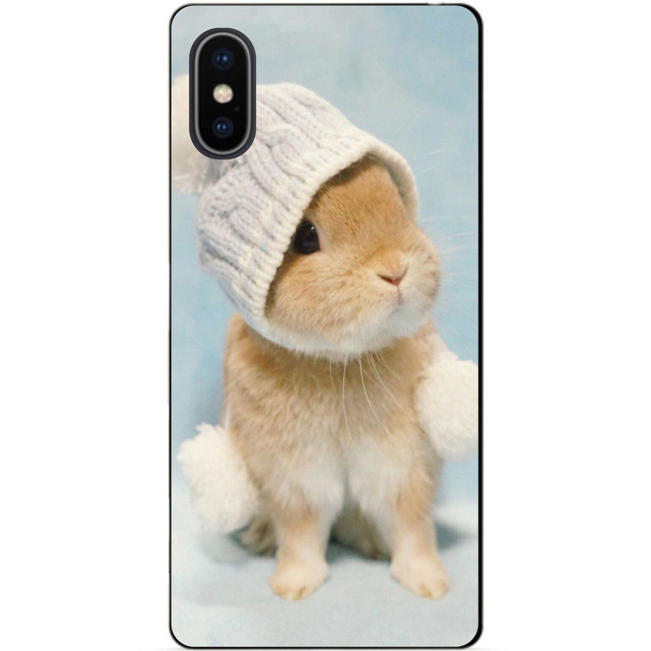 Силіконовий чохол бампер для Iphone XS з малюнком Зайчик у шапці