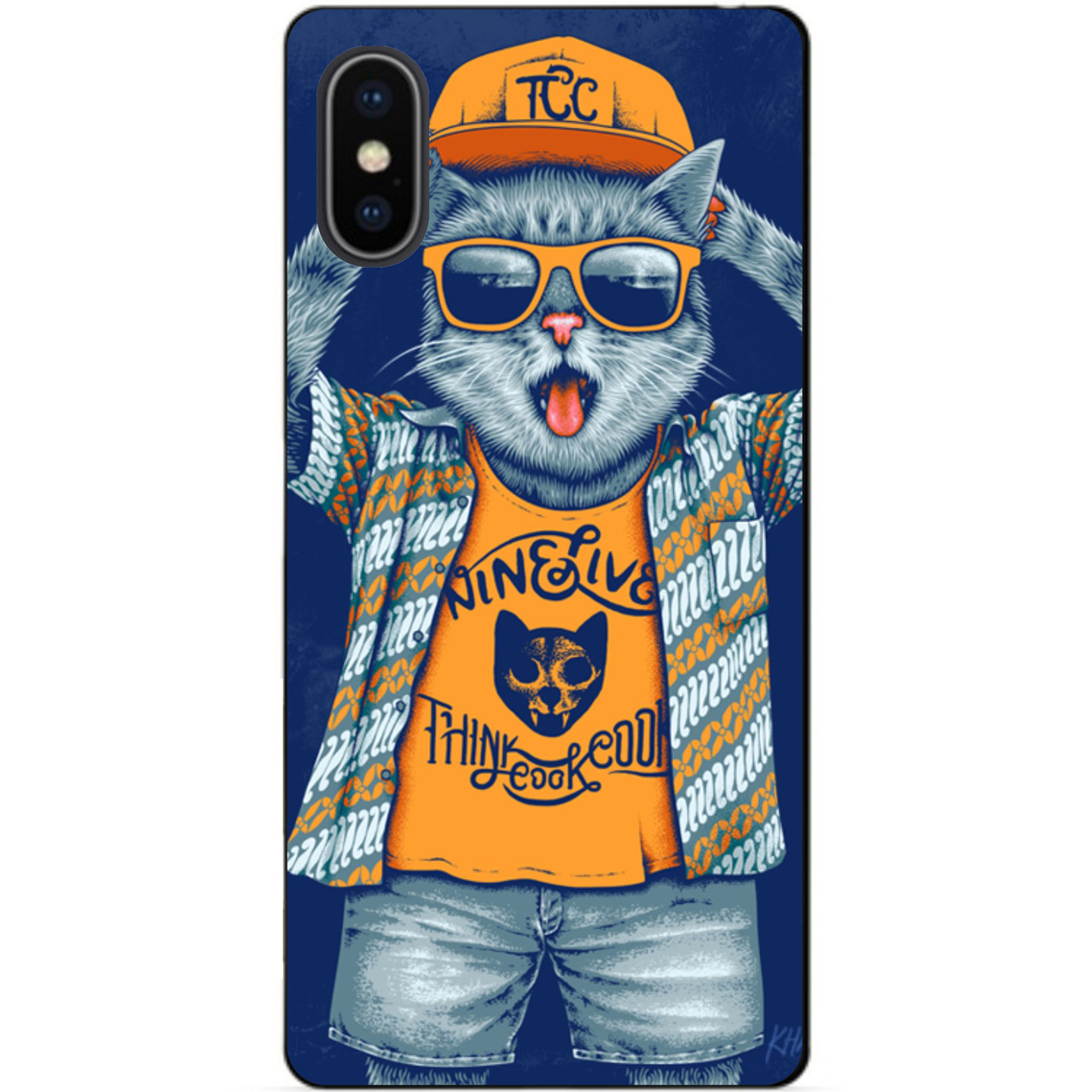 Силіконовий чохол бампер для Iphone X 10 з малюнком Кіт у кепці