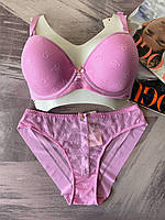 80*85*90D Комплект женского нижнего белья розовый, лифчик и трусики