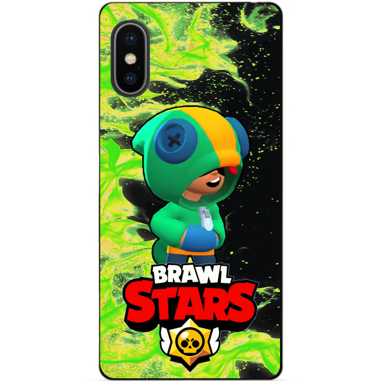 Силіконовий бампер чохол для Iphone X 10 з Героєм Бравл Леон Бравл