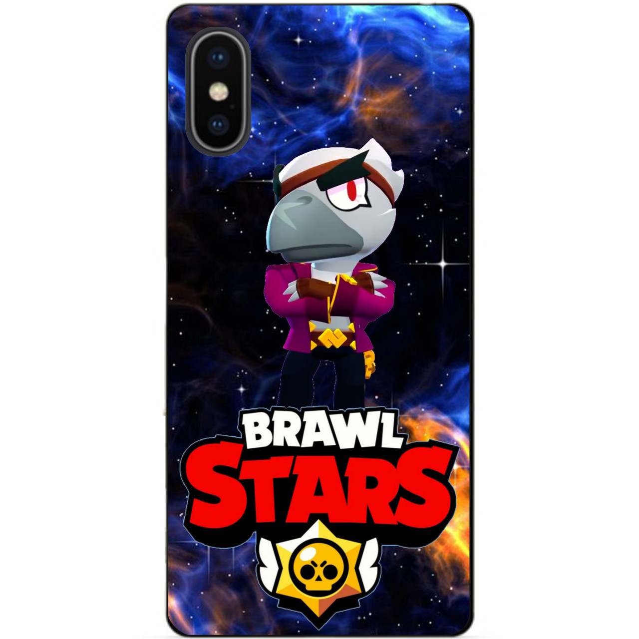 Силіконовий бампер чохол для Iphone XS з Героим Космічний Бравл Білий Ворон