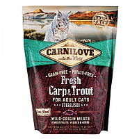 Сухий корм Carnilove Fresh Carp & Trout для стерилізованих котів, риба, 400 г
