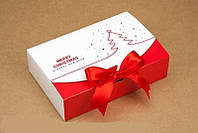 Подарункова коробка 19х13х5 см з червоним бантиком