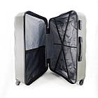 Валіза дорожня 3 в 1 трійка на колесах ABS пластик у різних кольорах Cans Чорна, фото 3