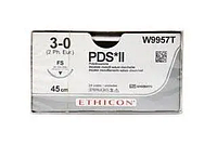 Хирургическая нить Ethicon ПДС II (PDS II) 3/0, длина 45 см, обр-реж. игла 26 мм, W9957T
