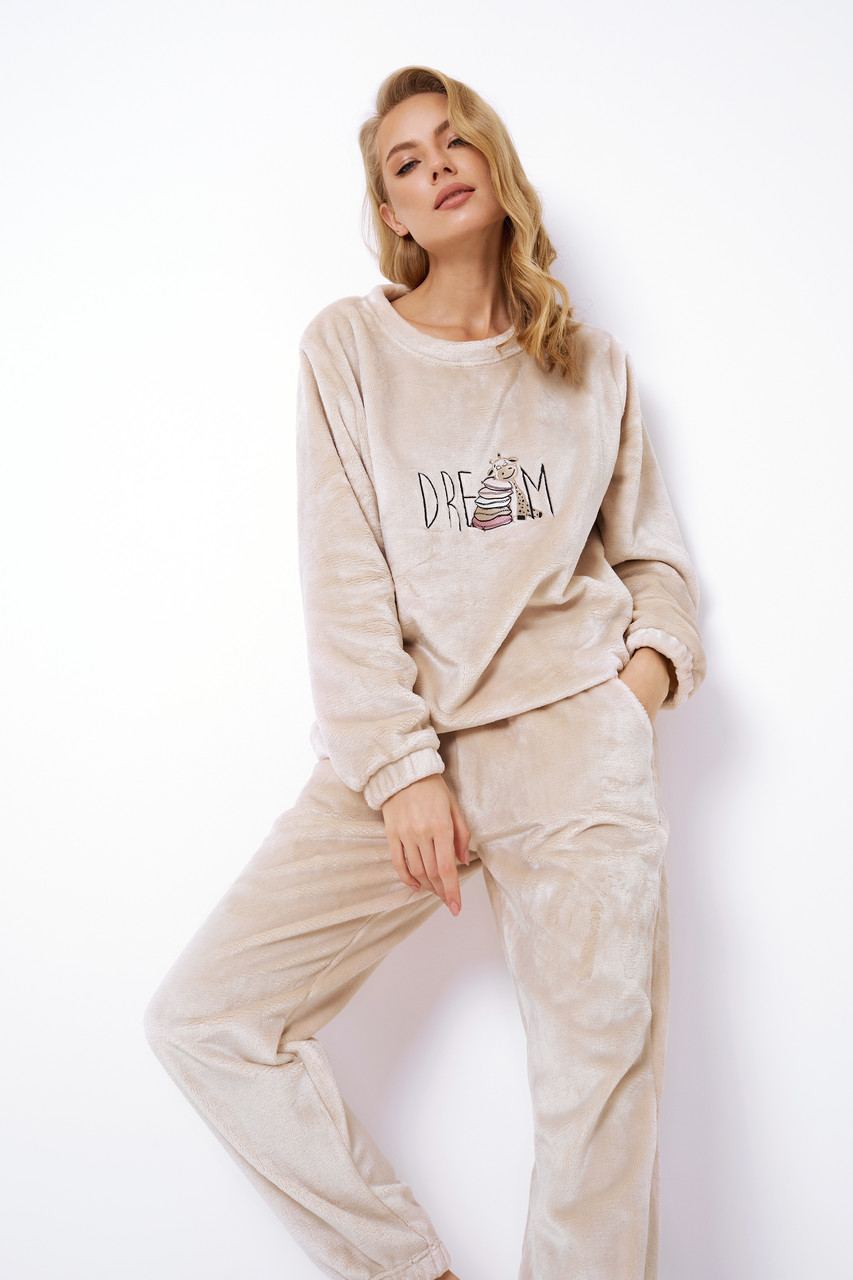 Тепла жіноча піжама з принтом Aruelle Heidi Pajama Set Soft, Жіночий комплект одягу для сну XL