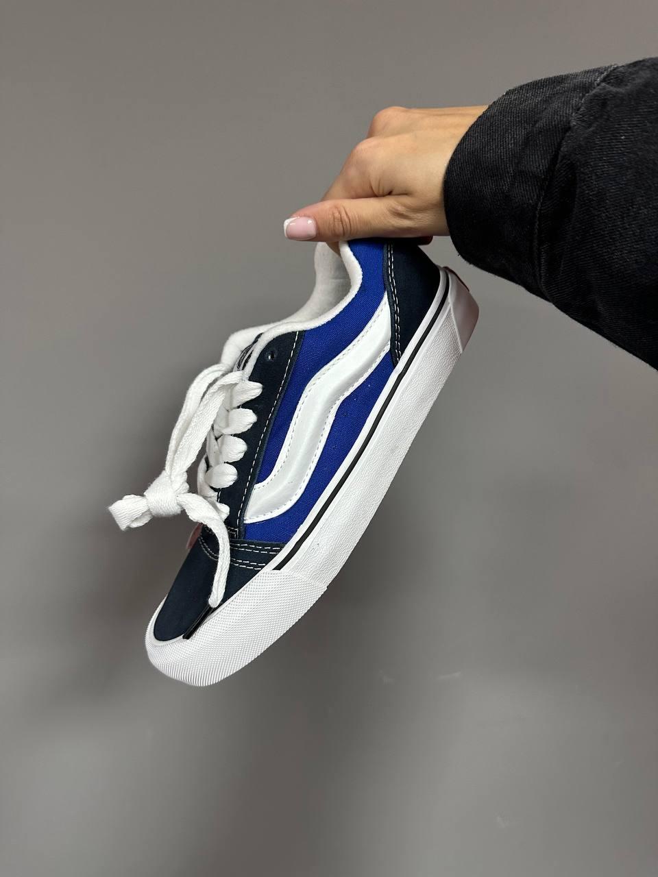 Кеди чоловічі чорні Vans KNU Skool Black Blue White (14076)