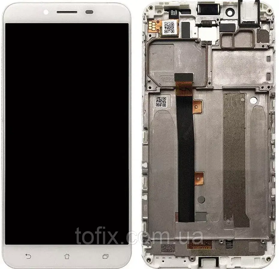 Дисплей Asus ZenFone 3 ZC553KL модуль у зборі (екран та сенсор) з рамкою, оригінал, білий