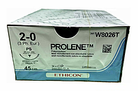 Хирургическая нить Ethicon Пролен (Prolene) 2/0, длина 45 см, обр-реж. игла 26 мм Prime W8026T