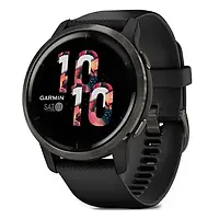 Смарт-часы Garmin Venu 2 Slate Stainless Steel Bezel with Black Case and Silicone Band