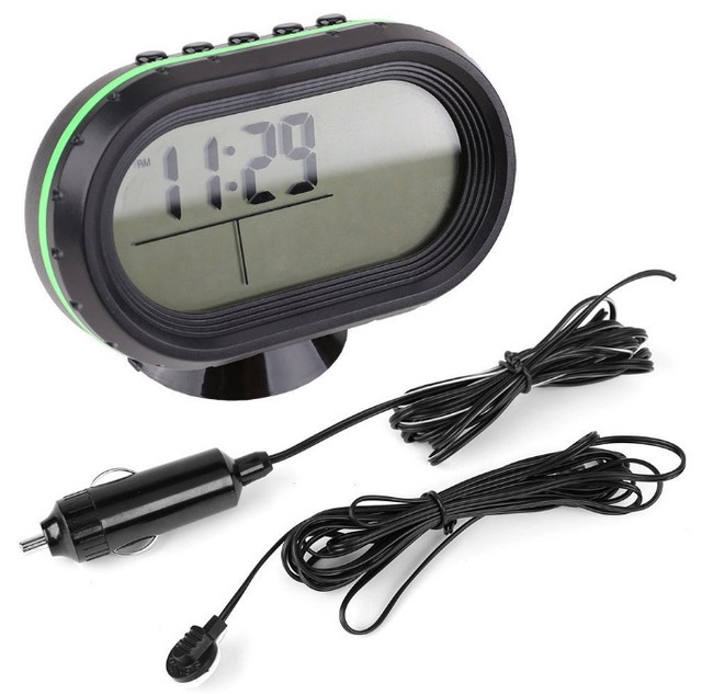 Автомобільний годинник VST-7009V (вольтметр + 2 термодатчики)