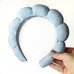 М'який косметичний обруч, блакитний, фото 3