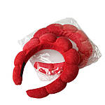 М'який косметичний обруч, червоний, фото 3