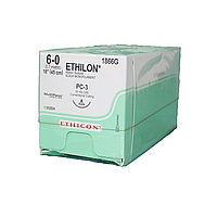 Хирургическая нить Ethicon Этилон (Ethilon) 6/0, длина 45 см, реж. игла 16 мм 1866G (W1615T)