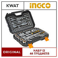 Набор головок торцевых 1/4" и 1/2" 44 предмета INGCO INDUSTRIAL с высококачественной стали для автомастерской