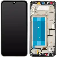 Дисплей LG X520 K50/X525 Q60 модуль в сборе (экран и сенсор) с рамкой, оригинал, черный