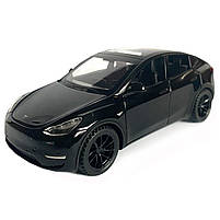 Іграшкова машинка металева Tesla Y, тесла, чорна, звук, світло, інерція, откр двері, багажник, капот, Автоексперт, 1:32,, фото 2