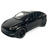 Іграшкова машинка металева Tesla Y, тесла, чорна, звук, світло, інерція, откр двері, багажник, капот, Автоексперт, 1:32,, фото 2