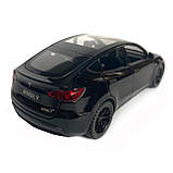 Іграшкова машинка металева Tesla Y, тесла, чорна, звук, світло, інерція, откр двері, багажник, капот, Автоексперт, 1:32,, фото 3