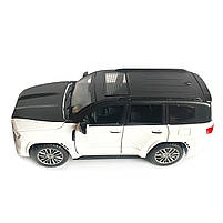 Іграшкова машинка металева Toyota Land Cruiser 300 twin turbo, тойота ленд крузер,чорно-білий, звук, світло, інерція, відкр двері,, фото 3