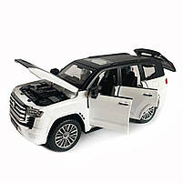 Іграшкова машинка металева Toyota Land Cruiser 300 twin turbo, тойота ленд крузер,чорно-білий, звук, світло, інерція, відкр двері,, фото 4