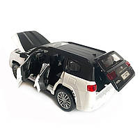 Іграшкова машинка металева Toyota Land Cruiser 300 twin turbo, тойота ленд крузер,чорно-білий, звук, світло, інерція, відкр двері,, фото 6