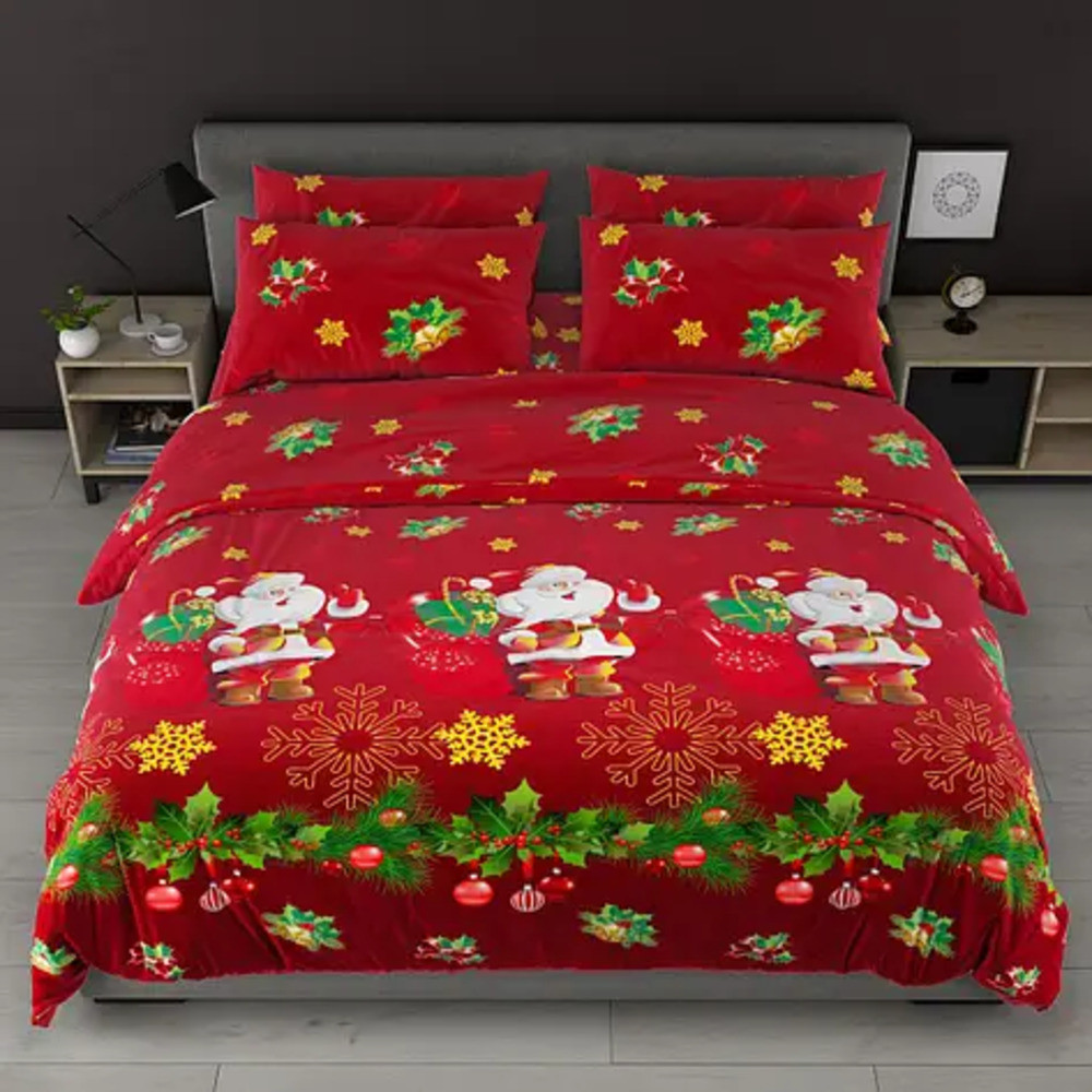 Постільна білизна сімейна Ранфорс бавовна (21650) Комплект з двома підодіяльниками Білизна постільна кольорова, фото 1