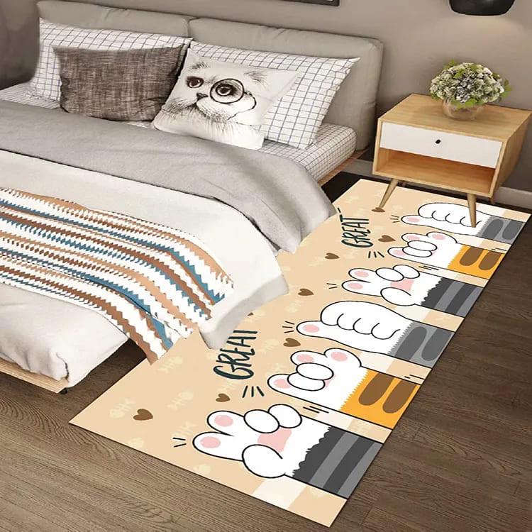 Сучасний приліжковий килимок у спальню 50х160 см Лапки
