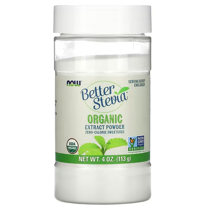 Цукрозамінник Better Stevia Extract Powder NOW Foods 113 g, фото 1