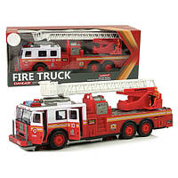 Дитяча пожежна машина іграшка з висувною драбиною і світлозвуковими ефектами 38 см Червоний (60309)