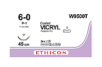 Хирургическая нить Ethicon Викрил (Vicryl) 6/0, длина 45 см, обр-реж. игла 11 мм, W9500T