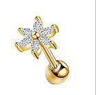 Сріблятка квітка для пірсингу вуха, хряща, фото 2