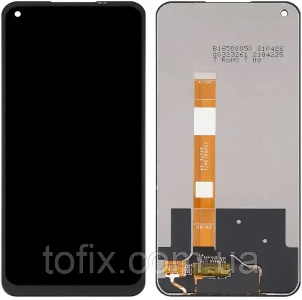 Дисплей Oppo A55 4G (CPH2325) модуль в зборі (екран та сенсор) з рамкою, оригінал, чорний