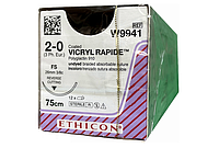 Хирургическая нить Ethicon Викрил Рапид (Vicryl Rapide) 2/0, длина 75 см, обр-реж. игла 26 мм, W9941