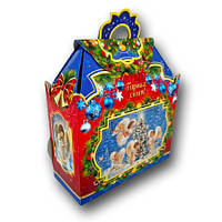 Новорічна подарункова картонна упаковка для цукерок (10000 гм) ангели No202 (1 шт.)