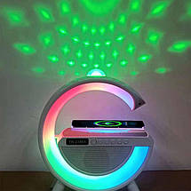 Нічник Smart Light Sound Machine RGB LIGHT з бездротовою зарядкою 15W, Настільна лампа Нічник із будильником і Bluetooth Колонкою, фото 5