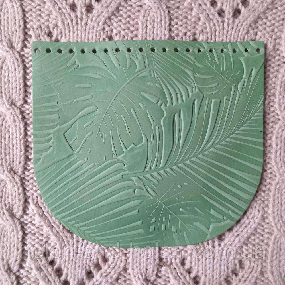 Клапан для сумки "Листя". Фісташка., фото 1