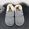 Тапочки жіночі чуні закриті плащівка на хутрі сірі 4292, фото 7